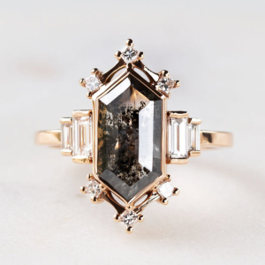 Aubrey Salt and Pepper Diamond Ring